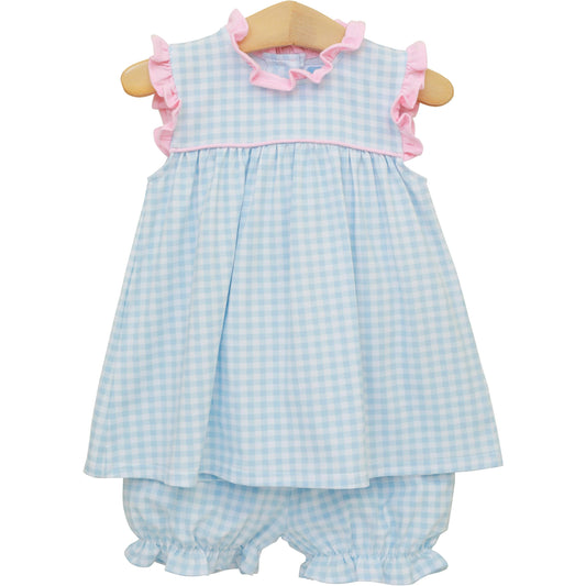 Meredith Bloomer Set- Light Blue Gingham