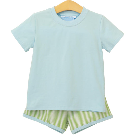 Thomas Short Set- Green Stripe