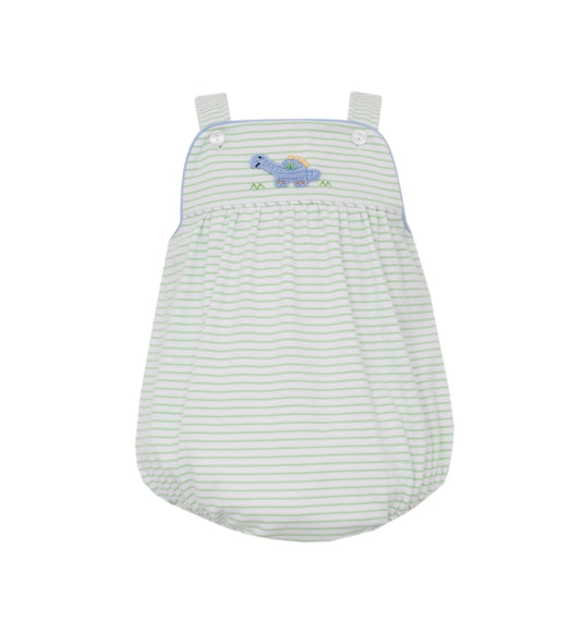 Green Striped Knit Bubble w/Dino