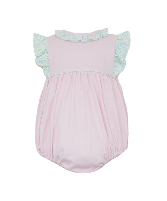 Pink Knit Bubble w/Floral Trim