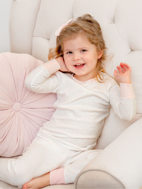Light Pink Dot Girls Pajama Set