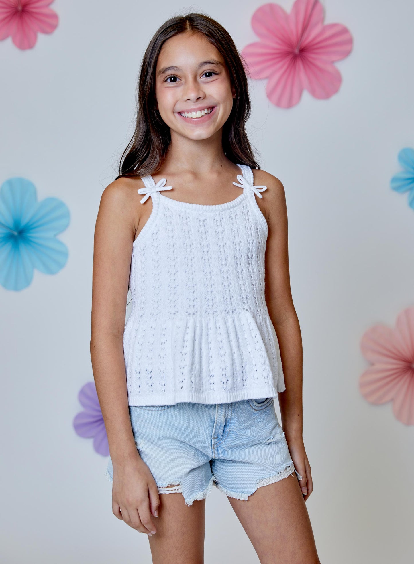 White Crochet Tank