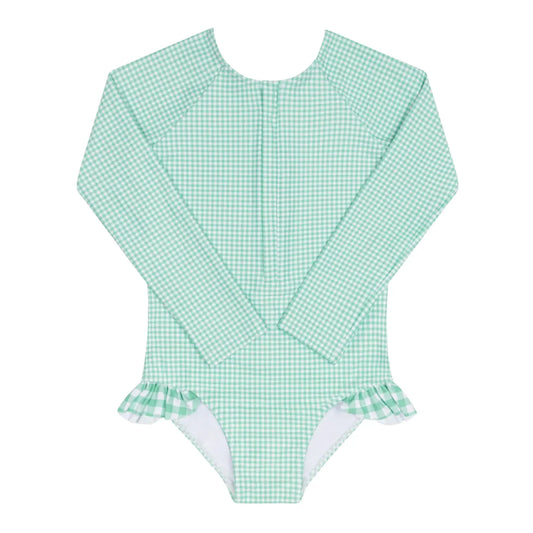 Girls Gustavia Gingham Rashguard One Piece