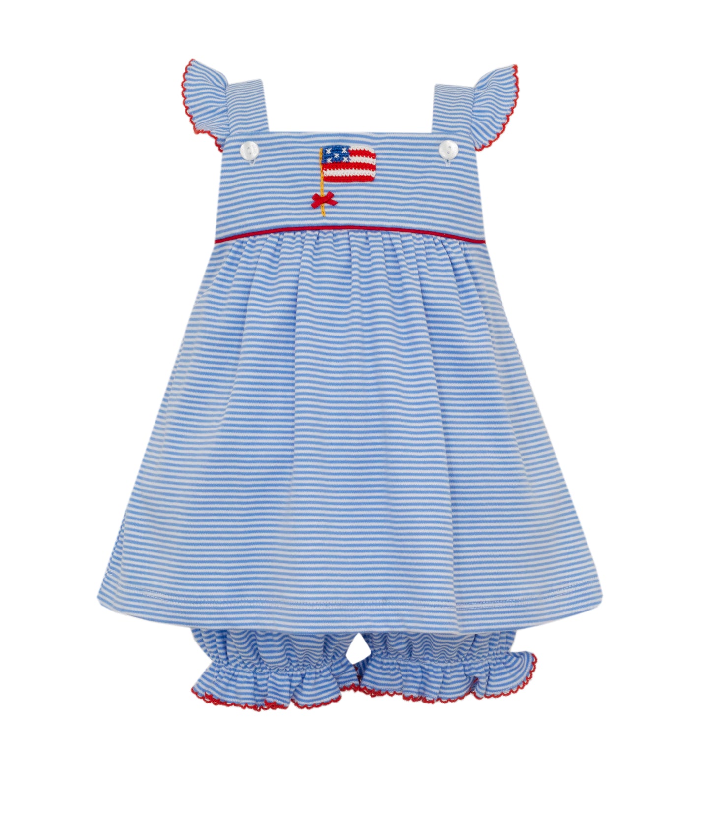 Girls Knit Flag Bloomer Set