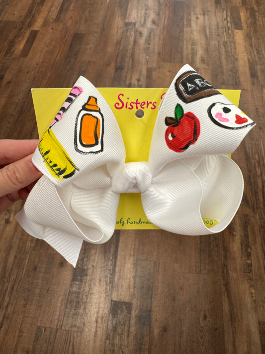 Two Sisters- Large Back to School Bow
