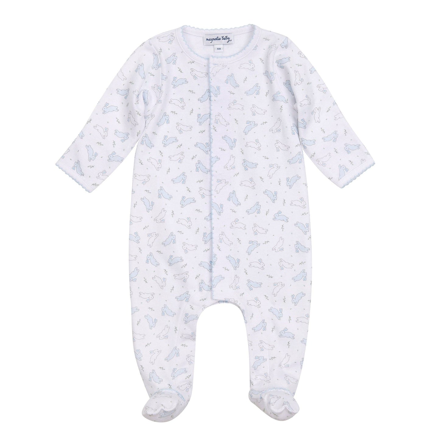 Bunny Hop Footie - Light Blue