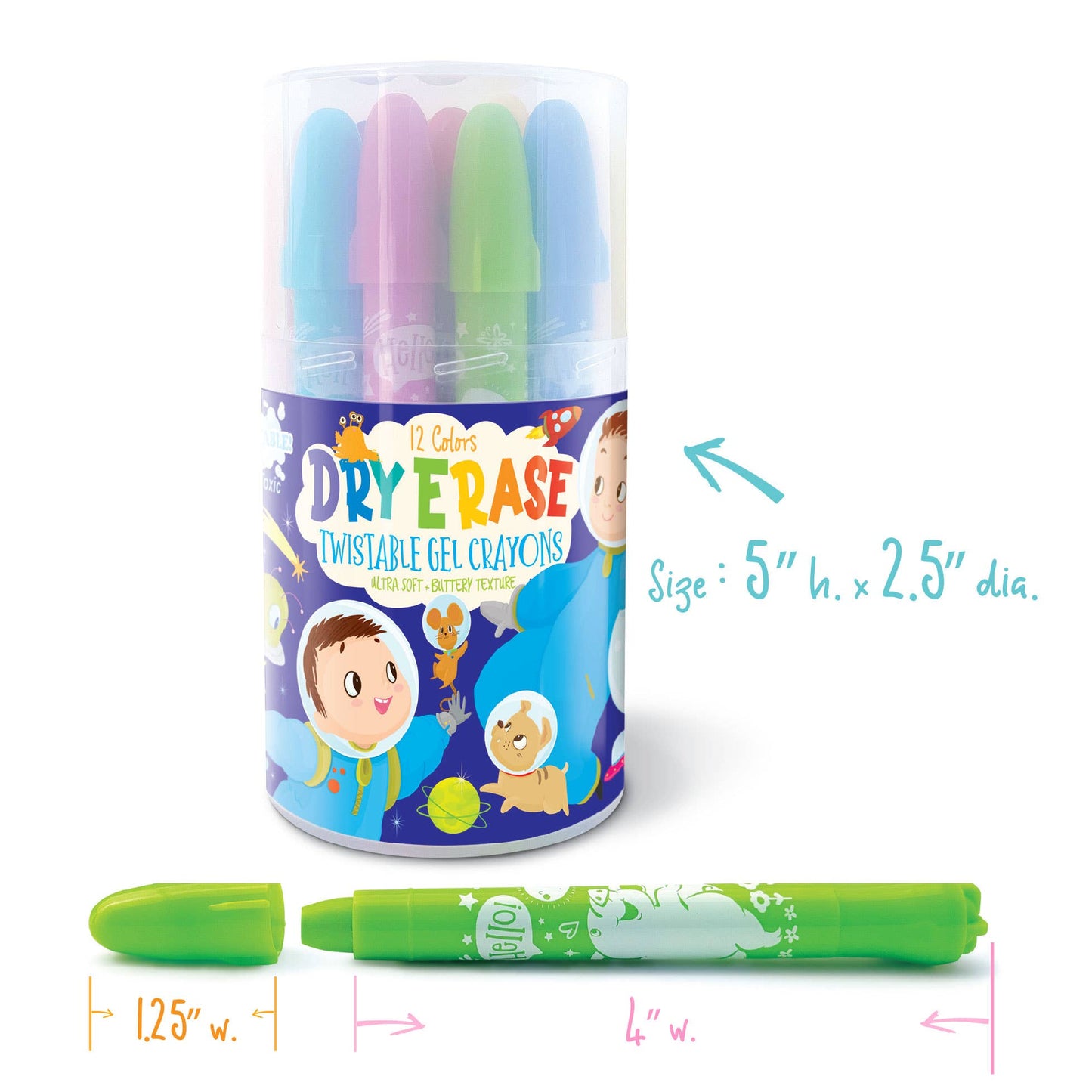 Dry Erase Gel Crayons with FREE Coloring Book | Dinosaur