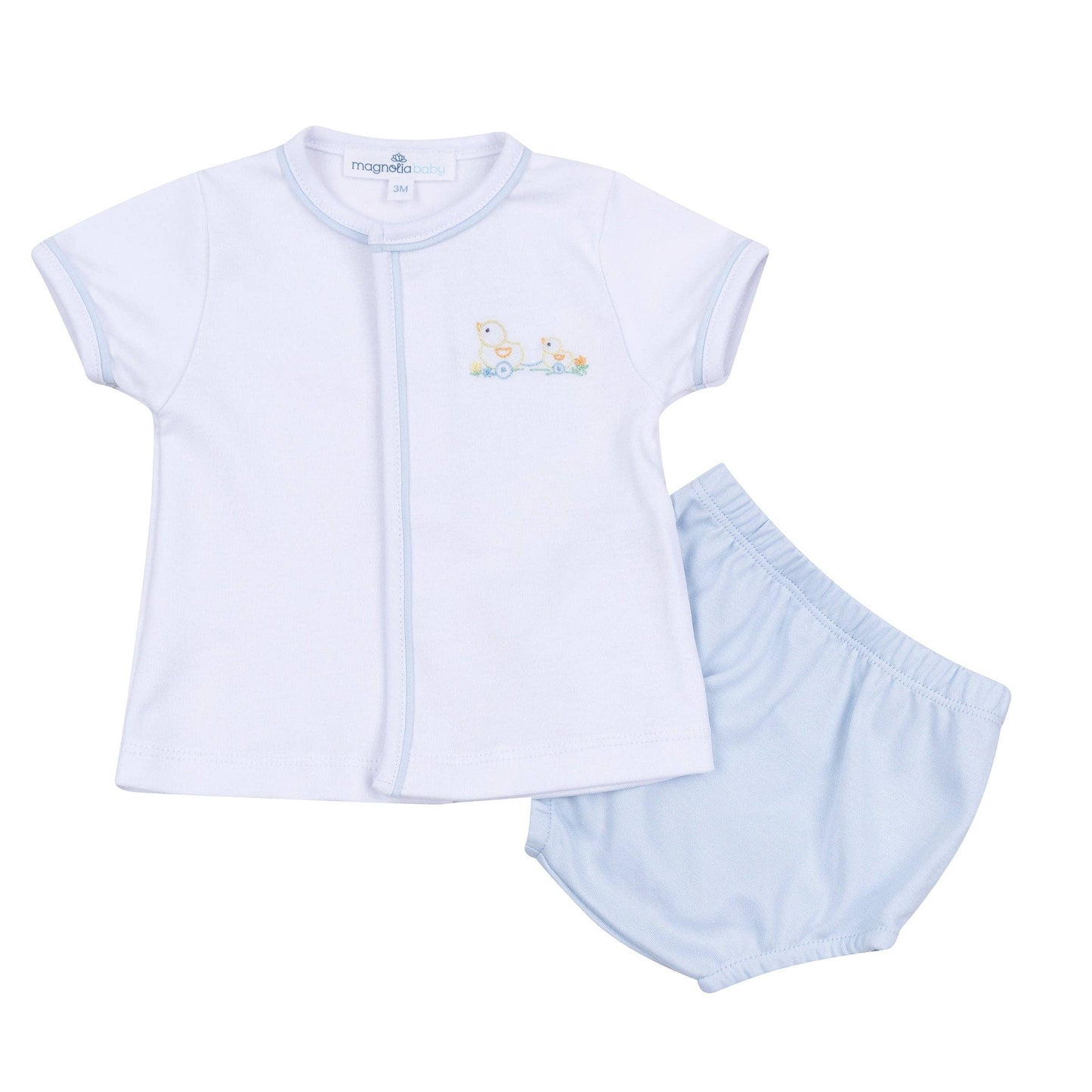 Vintage Duckie Pulltoy Diaper Cover Set - Light Blue