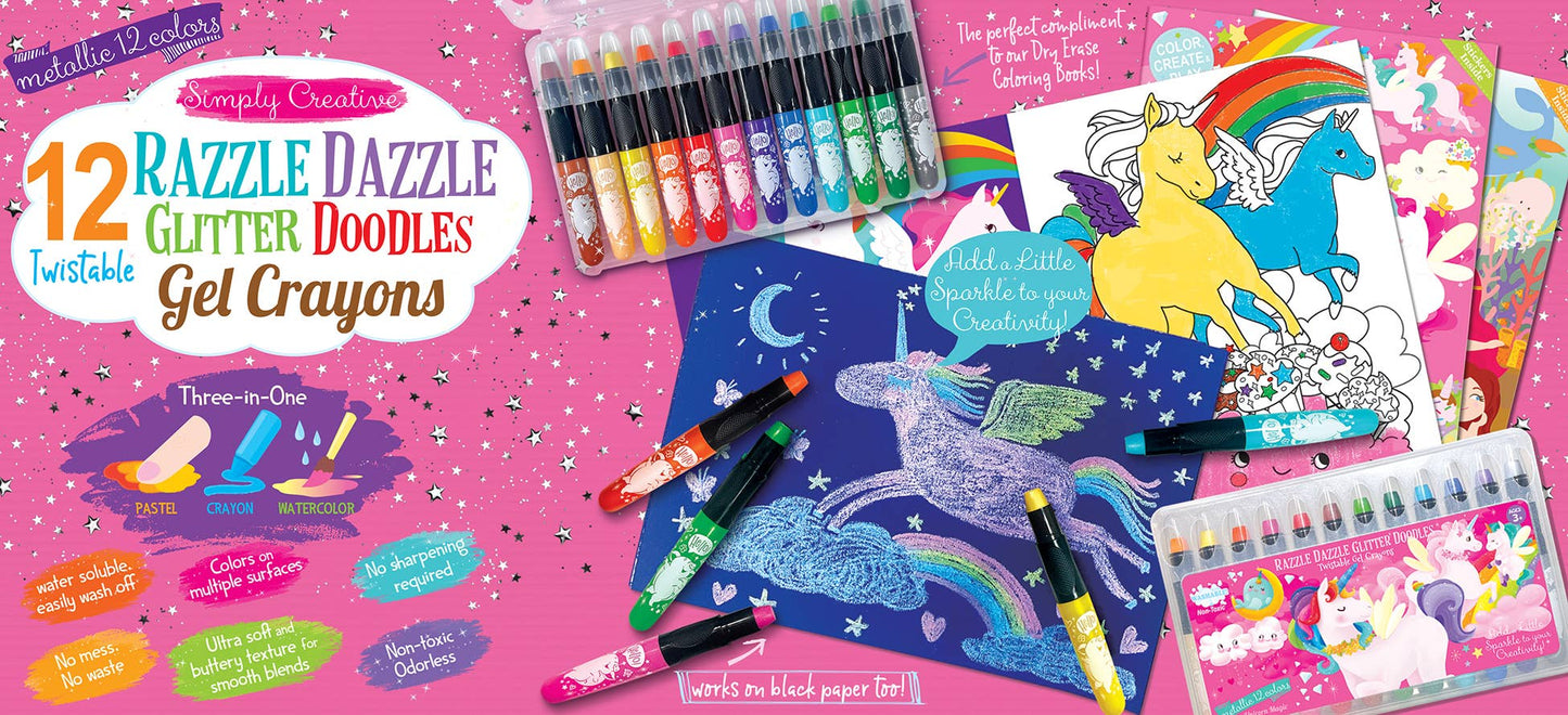 Unicorn Magic Glitter Doodle Twistable Gel Crayons