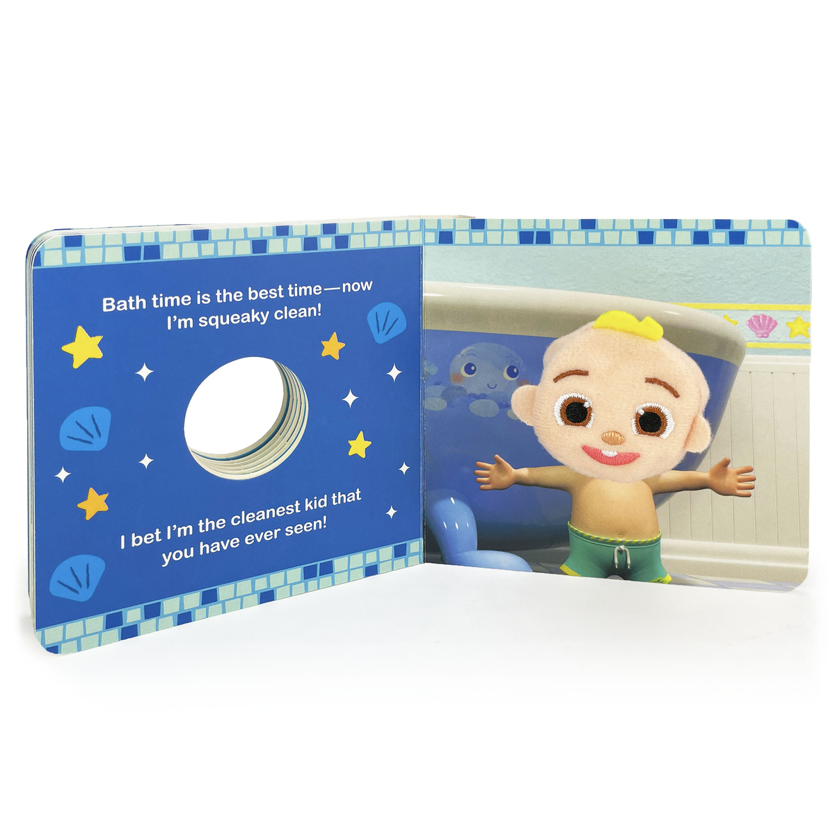 CoComelon Bath Time! Finger Puppet Board Book